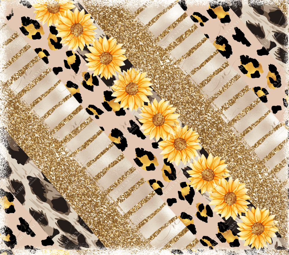 Leopard Sunflowers - Ready To Press Sublimation Transfer Print Sublimation