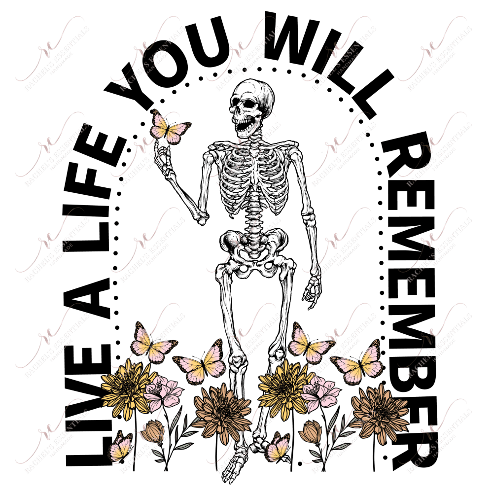 Live A Life You Will Remember - Clear Cast Decal