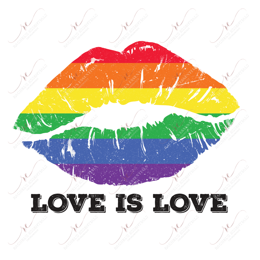 Love Is Love Rainbow Lips - Ready To Press Sublimation Transfer Print Sublimation