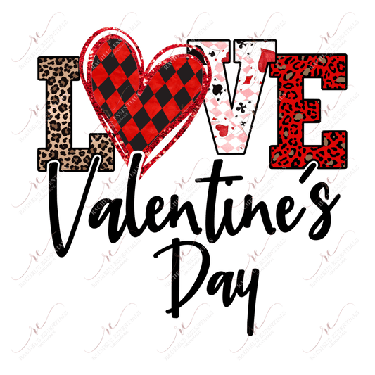 Love Valentines Day - Ready To Press Sublimation Transfer Print Sublimation