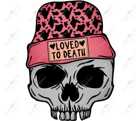 Loved To Death Skull - Clear Cast Decal