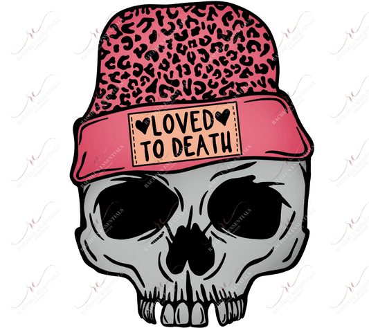 Loved To Death Skull Leopard - Clear Cast Decal