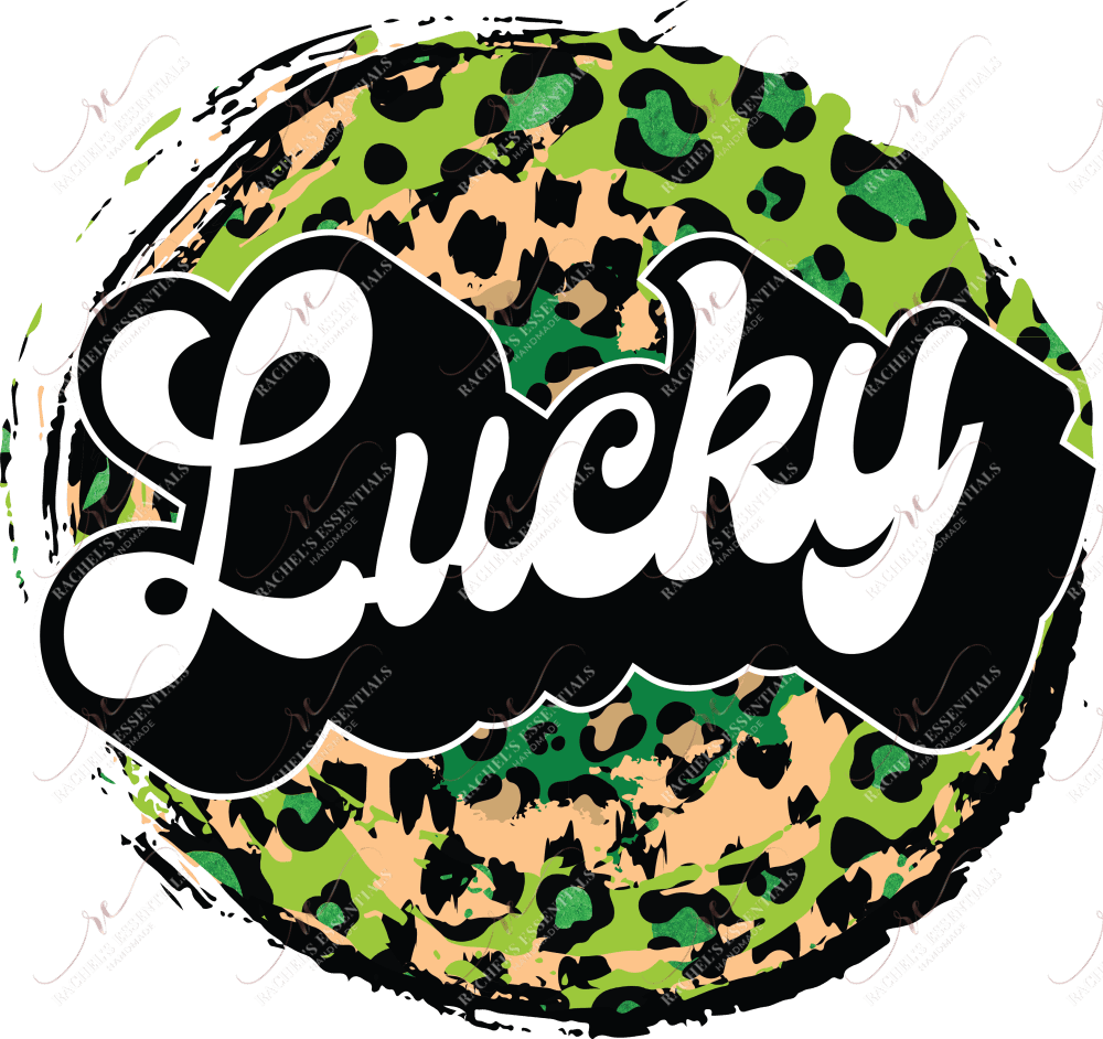 Lucky Leopard Circle St Patricks Day - Ready To Press Sublimation Transfer Print Sublimation