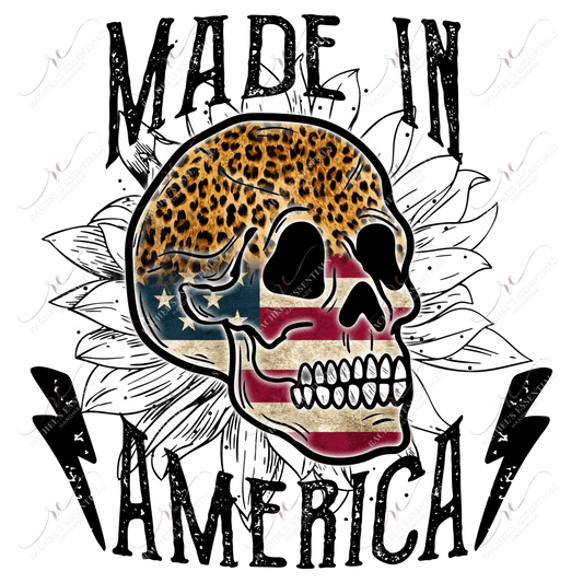 Made In American Skull - Ready To Press Sublimation Transfer Print Sublimation