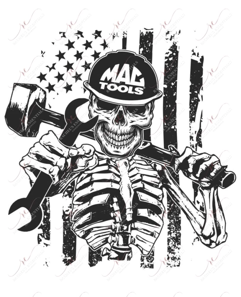 Mag Tools Skeleton Flag Worker - Ready To Press Sublimation Transfer Print Sublimation