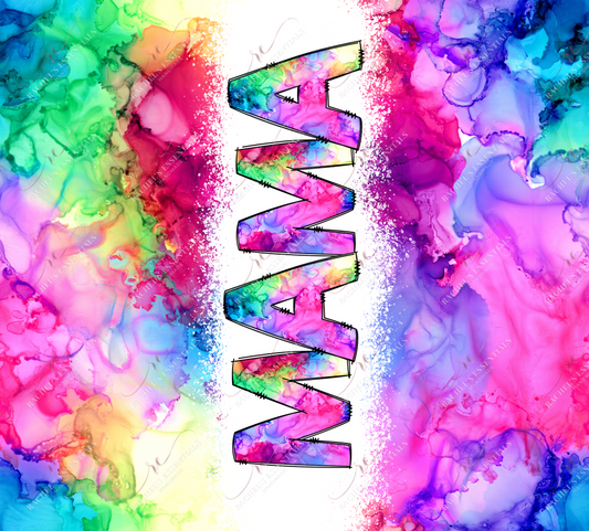 Mama Alcohol Ink Rainbow - Ready To Press Sublimation Transfer Print Sublimation