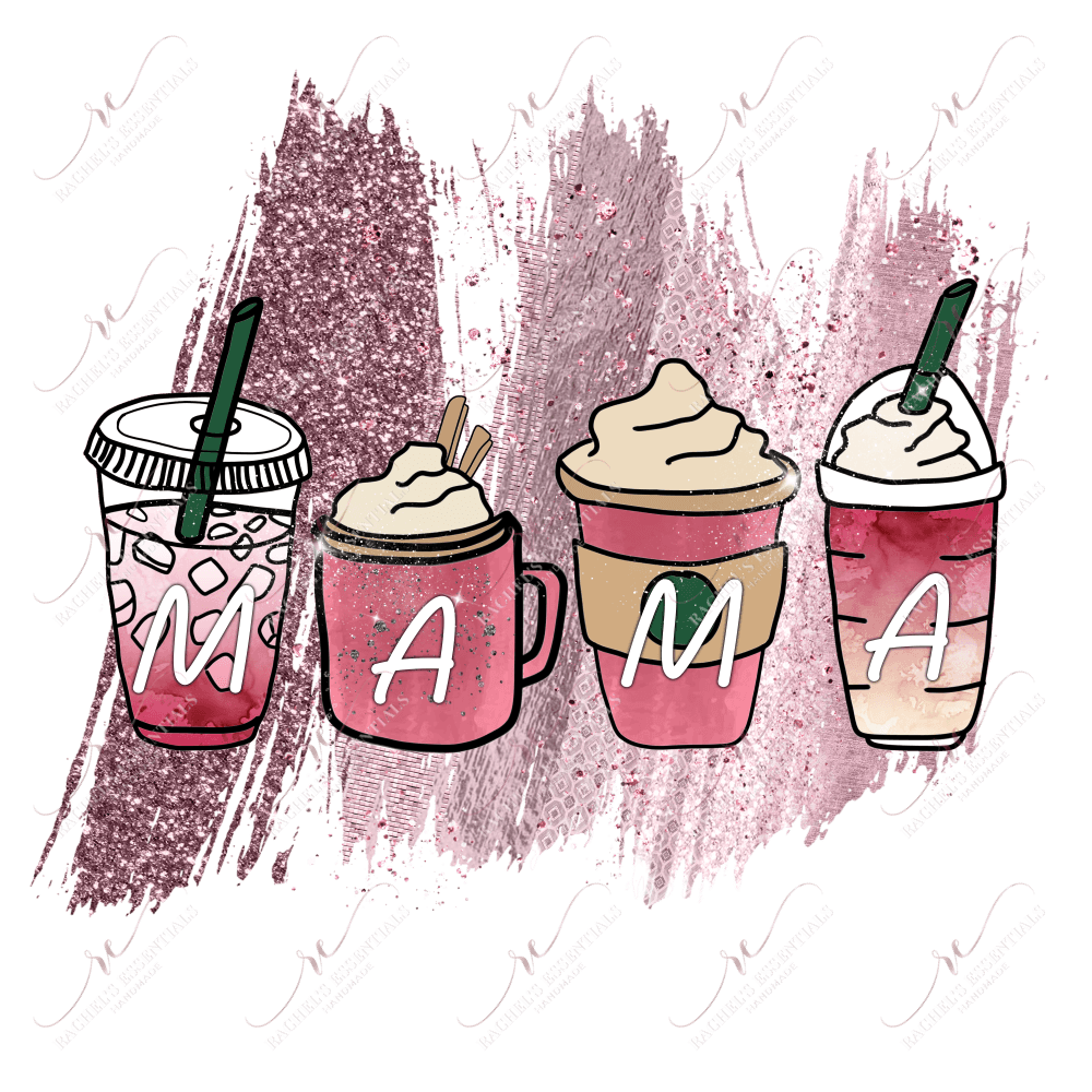 Mama Coffee Pink - Ready To Press Sublimation Transfer Print Sublimation