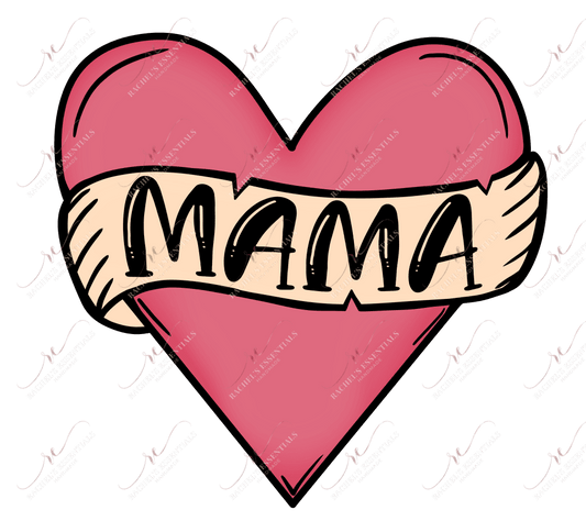 Mama Heart - Clear Cast Decal