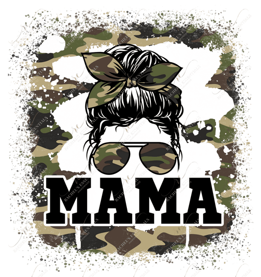 Mama Messy Bye Camo - Ready To Press Sublimation Transfer Print Sublimation