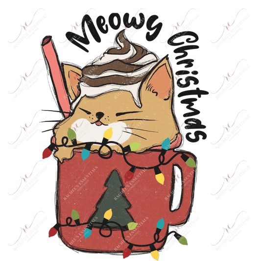 Meowy Christmas - Ready To Press Sublimation Transfer Print Sublimation