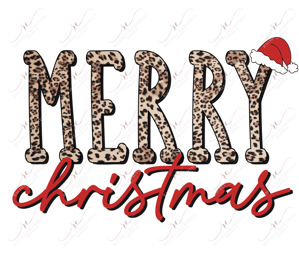 Merry Christmas Leopard - Ready To Press Sublimation Transfer Print Sublimation