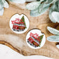Merry Christmas Red Van Car Coaster - Soft