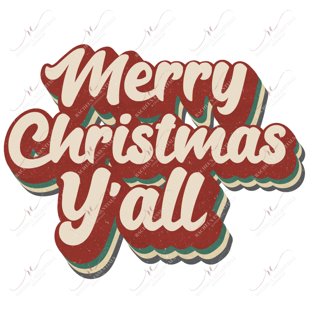 Merry Christmas Yall - Ready To Press Sublimation Transfer Print Sublimation