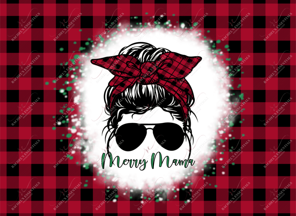 Merry Mama Plaid Wrap - Ready To Press Sublimation Transfer Print Sublimation