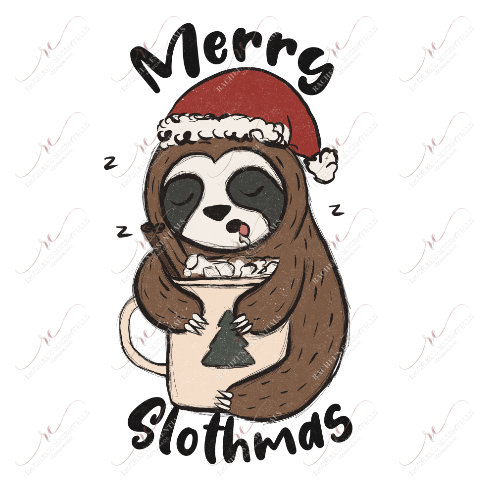 Merry Slothmas - Clear Cast Decal
