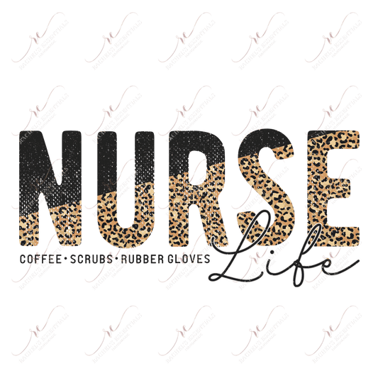 Nurse Life Leopard - Ready To Press Sublimation Transfer Print Sublimation