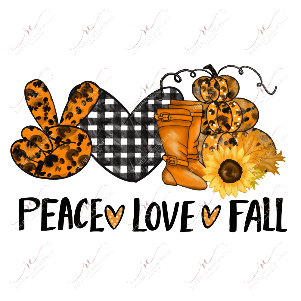 Sublimation 1.99 Peace Love Fall Sublimation PRINT Transfer ready to press freeshipping - Rachel's Essentials