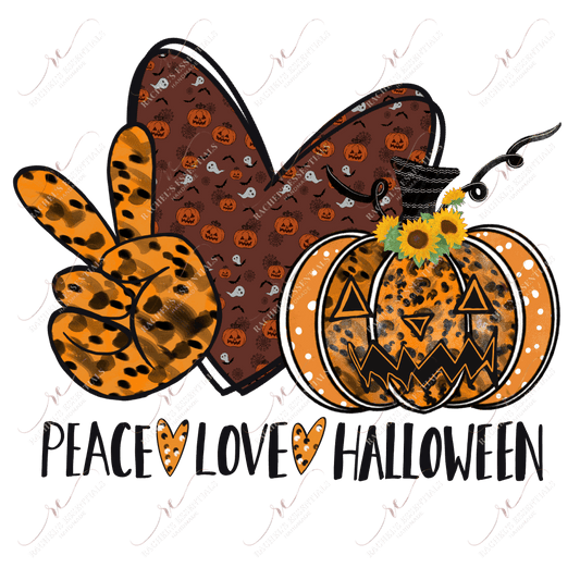 Sublimation 1.99 Peace love halloween - ready to press sublimation transfer print freeshipping - Rachel's Essentials