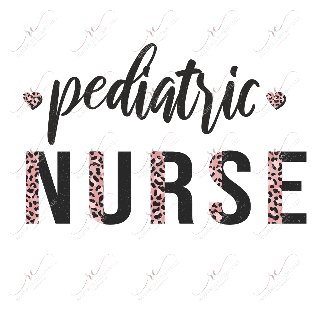 Pediatric Nurse Pink Leopard - Ready To Press Sublimation Transfer Print Sublimation