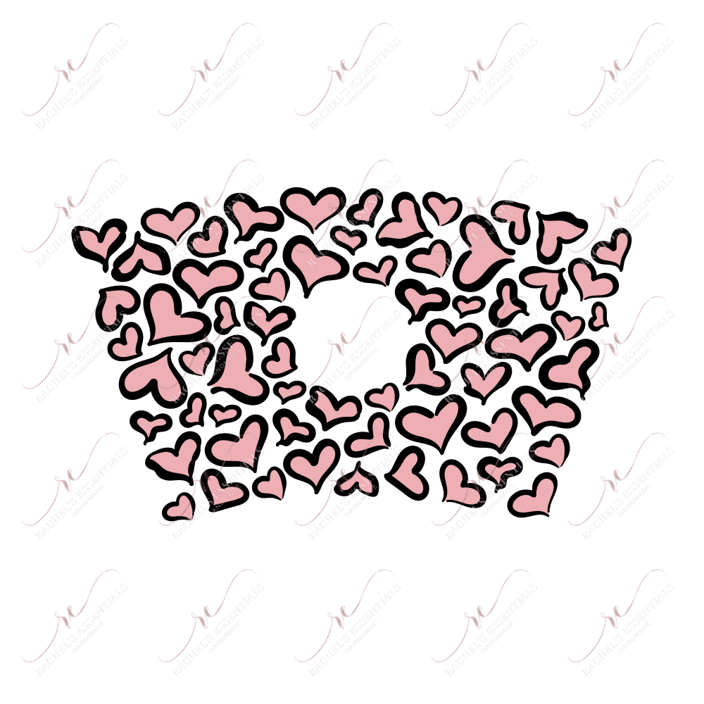 Pink And Black Hearts - Cold Cup Wrap Cold