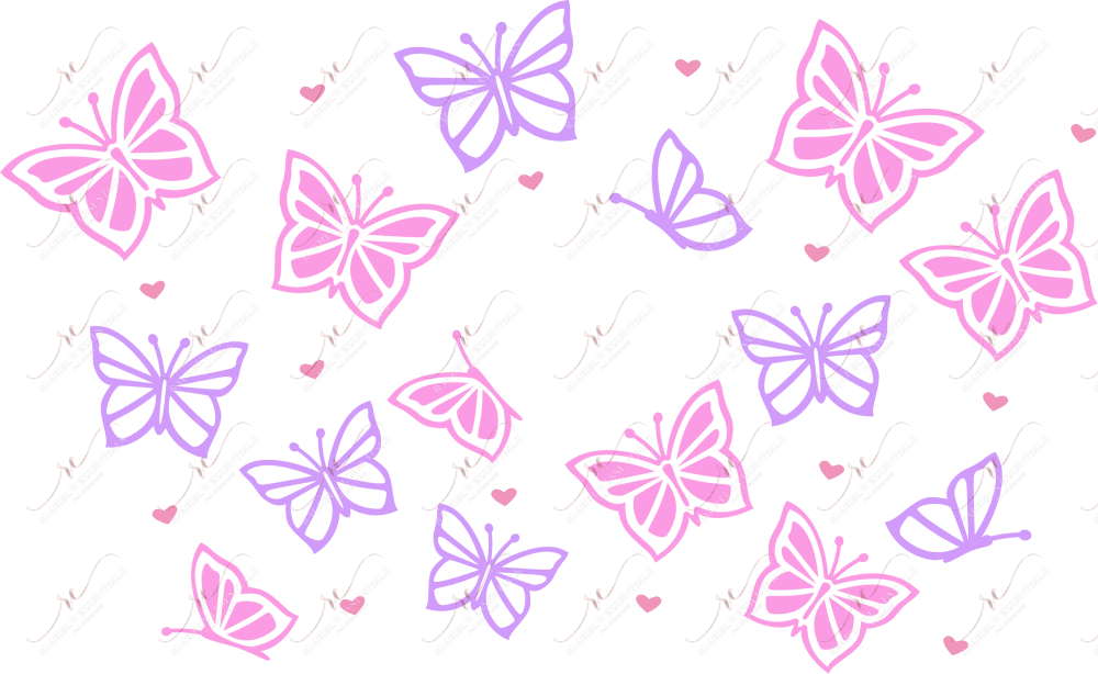 Pink And Purple Butterflies - Cold Cup Wrap