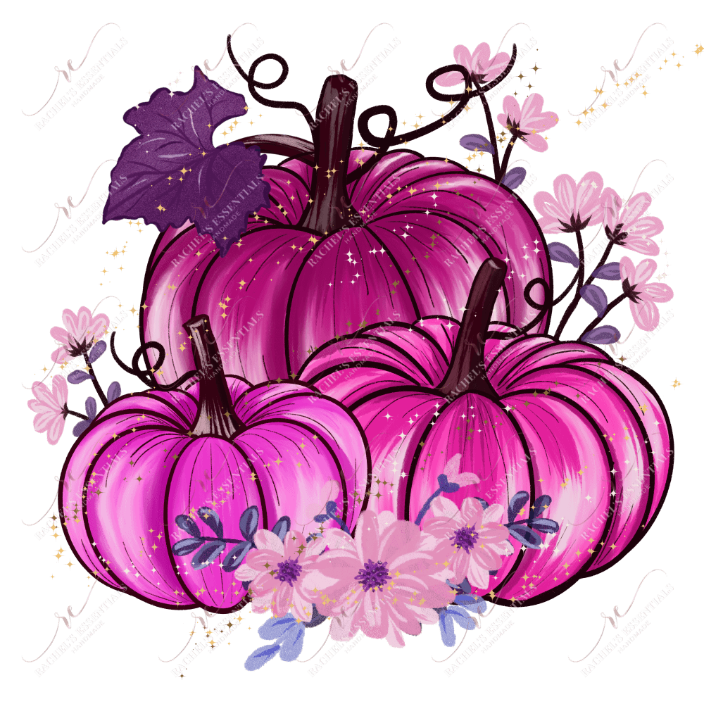 Sublimation 1.99 Pink pumpkins - ready to press sublimation transfer print freeshipping - Rachel's Essentials