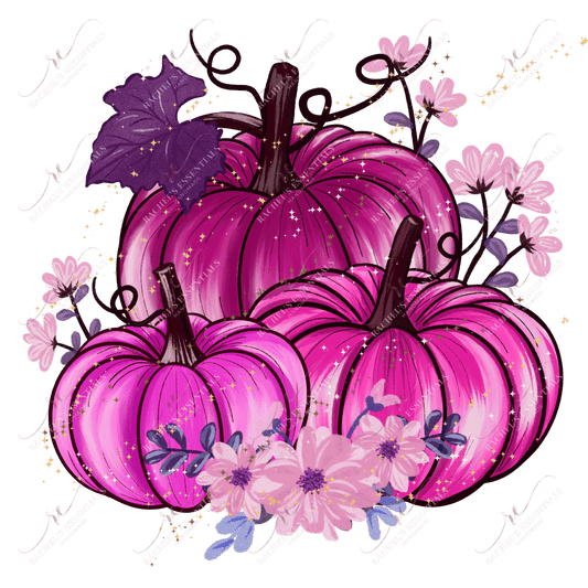 Sublimation 1.99 Pink pumpkins - ready to press sublimation transfer print freeshipping - Rachel's Essentials