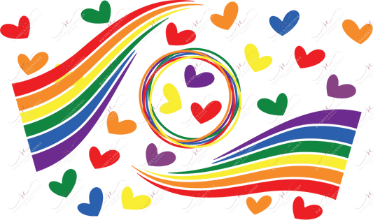 Pride Rainbow Hearts- Cold Cup Wrap Cup Wrap