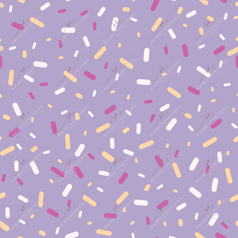 Purple Mixed Sprinkles - Ready To Press Sublimation Transfer Print Sublimation