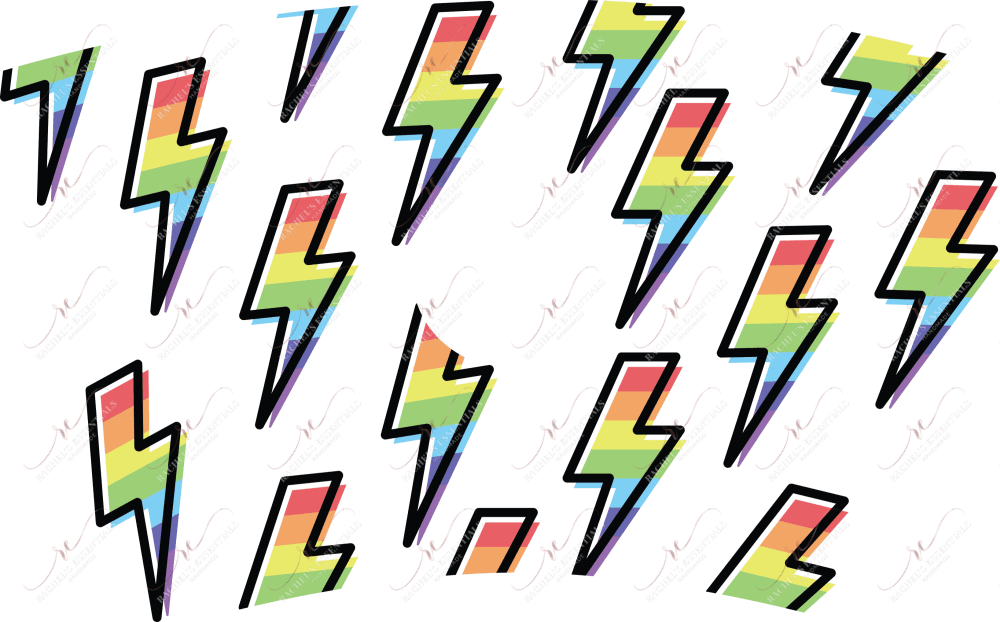 Rainbow Lightning Bolts - Cold Cup Wrap Cold