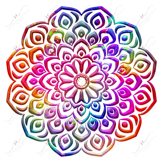 Rainbow Mandala - Ready To Press Sublimation Transfer Print Sublimation