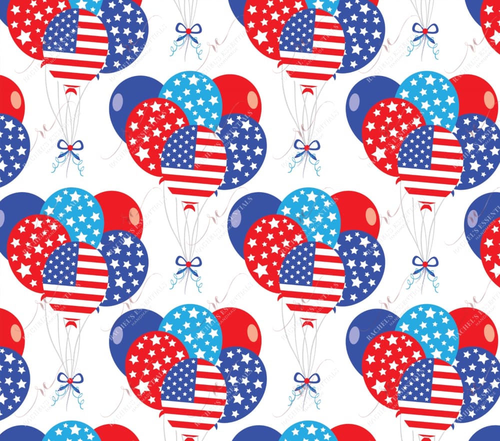 Red White Blue Balloon Wrap - Ready To Press Sublimation Transfer Print Sublimation