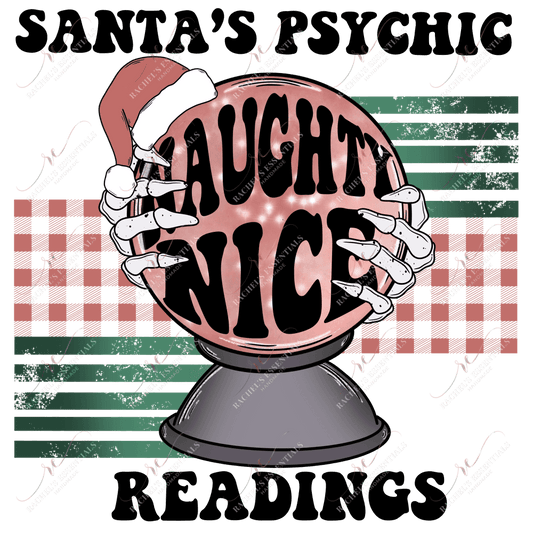 Santas Psychic Naughty Nice Readings - Clear Cast Decal