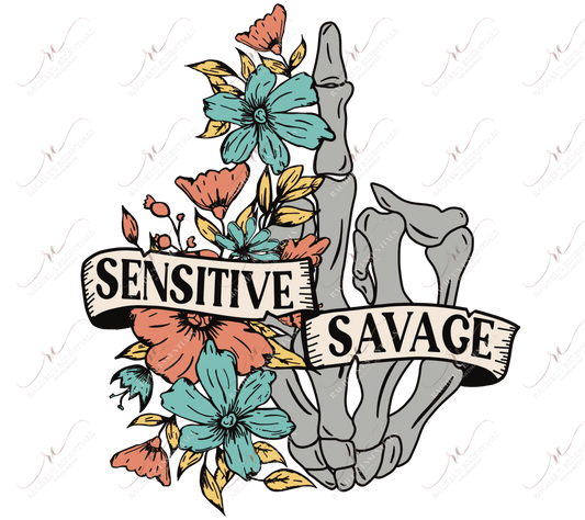 Sensitive Savage Skeleton Hand - Htv Transfer