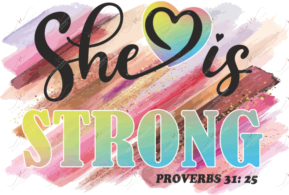 She Is Strong - Ready To Press Sublimation Transfer Print Sublimation