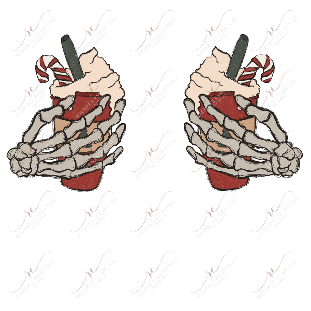 Skeleton Drinks - Clear Cast Decal
