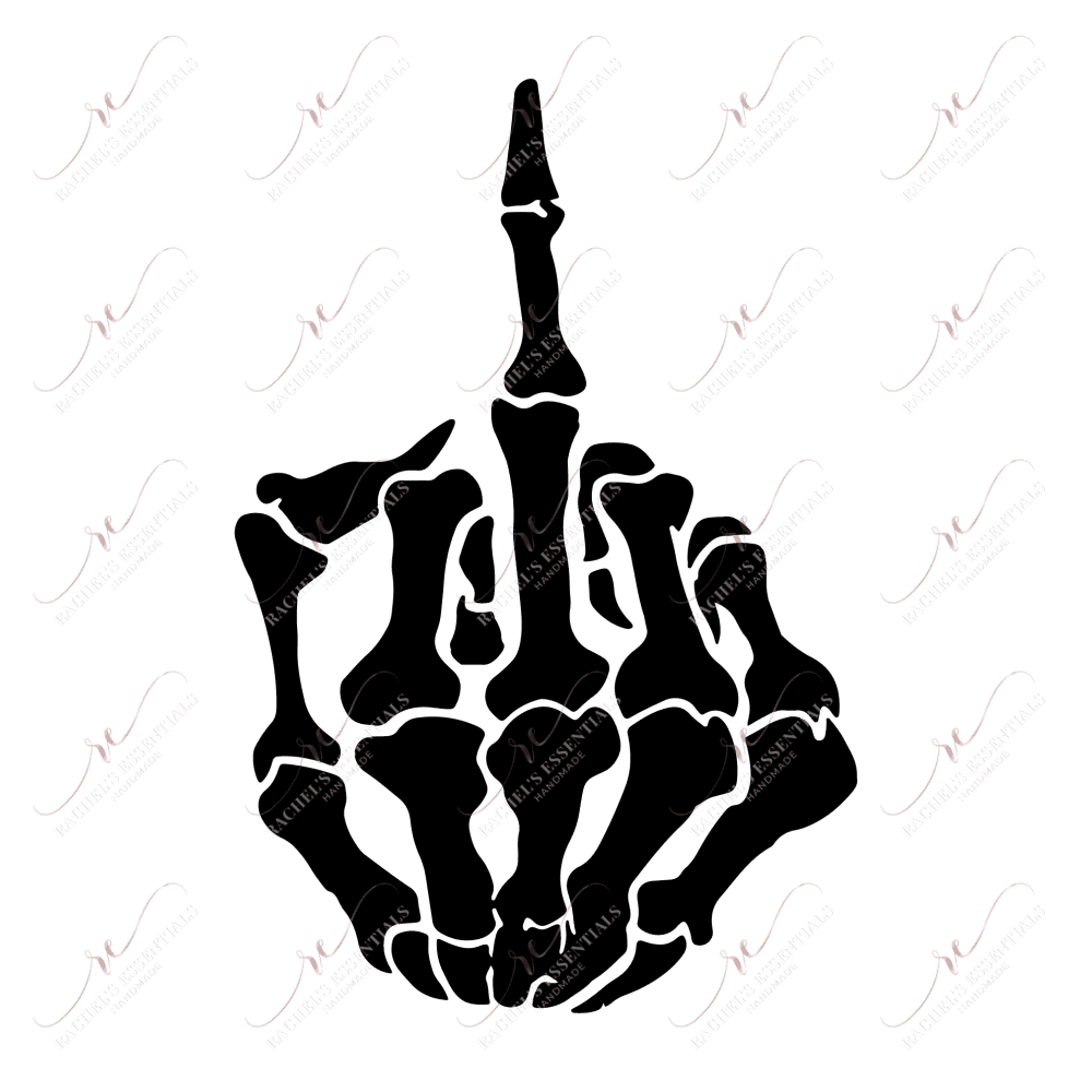 Skeleton Hand Middle Finger 1 - Ready To Press Sublimation Transfer Print Sublimation