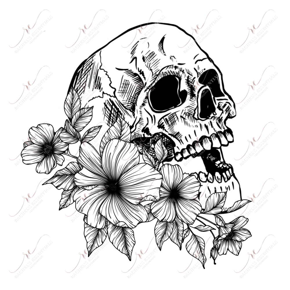 Skellie Floral- Clear Cast Decal