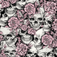 Skull And Flowers Pink - Ready To Press Sublimation Transfer Print Sublimation