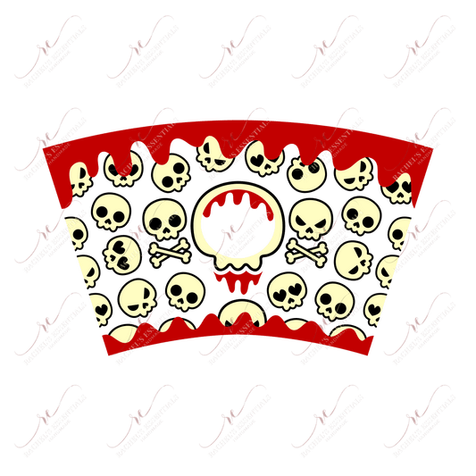 Skulls And Blood Drip - Cold Cup Wrap
