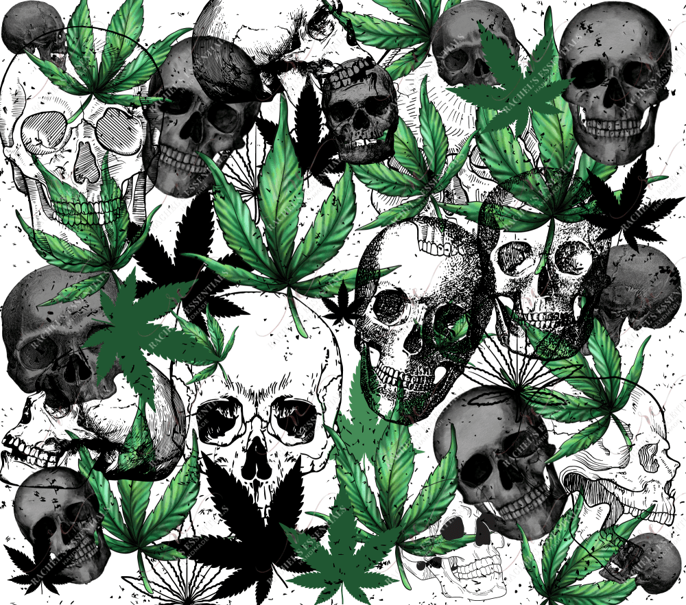 Skulls And Weed - Ready To Press Sublimation Transfer Print Sublimation
