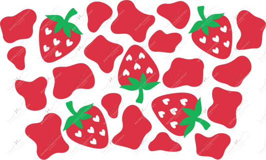 Strawberry Cow Print - Cold Cup Wrap Cold