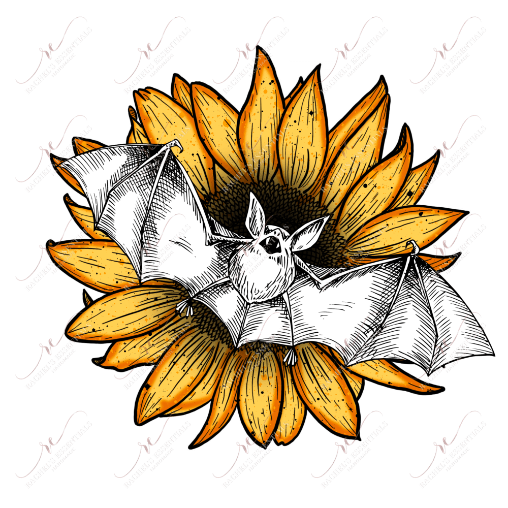Sunflower Bat - Ready To Press Sublimation Transfer Print Sublimation