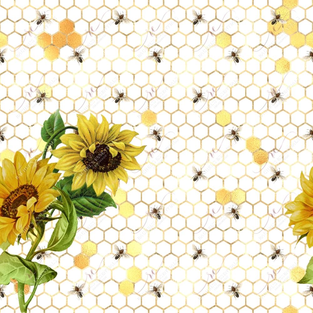 Sunflower Honeycomb Bee Wrap - Ready To Press Sublimation Transfer Print Sublimation
