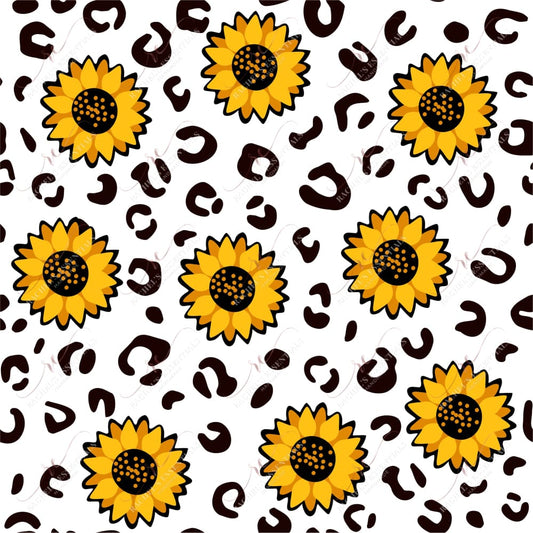 Sunflower Leopard - Ready To Press Sublimation Transfer Print Sublimation