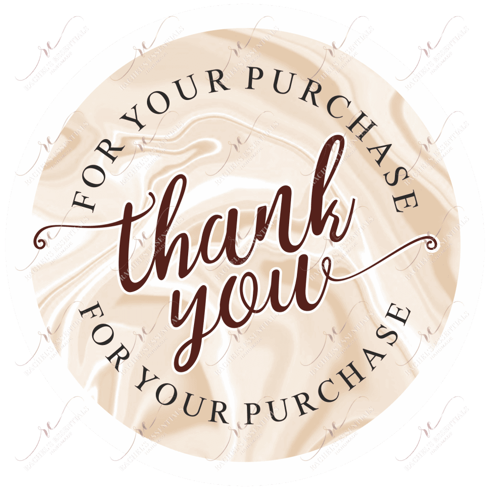 Thank You For Your Purchase Cream - Business Sticker Set