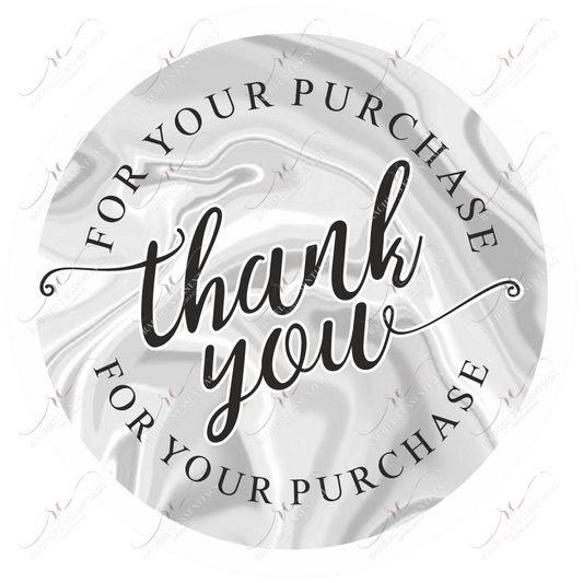 Thank You For Your Purchase Gray - Business Sticker Set