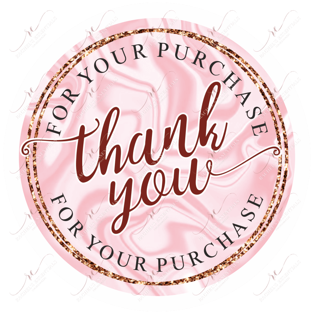 Thank You For Your Purchase Pink - Business Sticker Set