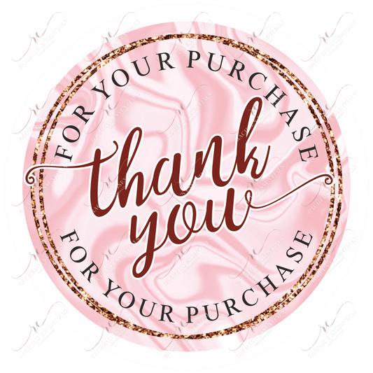 Thank You For Your Purchase Pink - Business Sticker Set