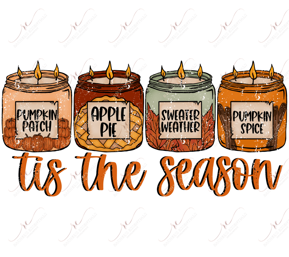 Tie The Season Fall Candles - Clear Cast Decal